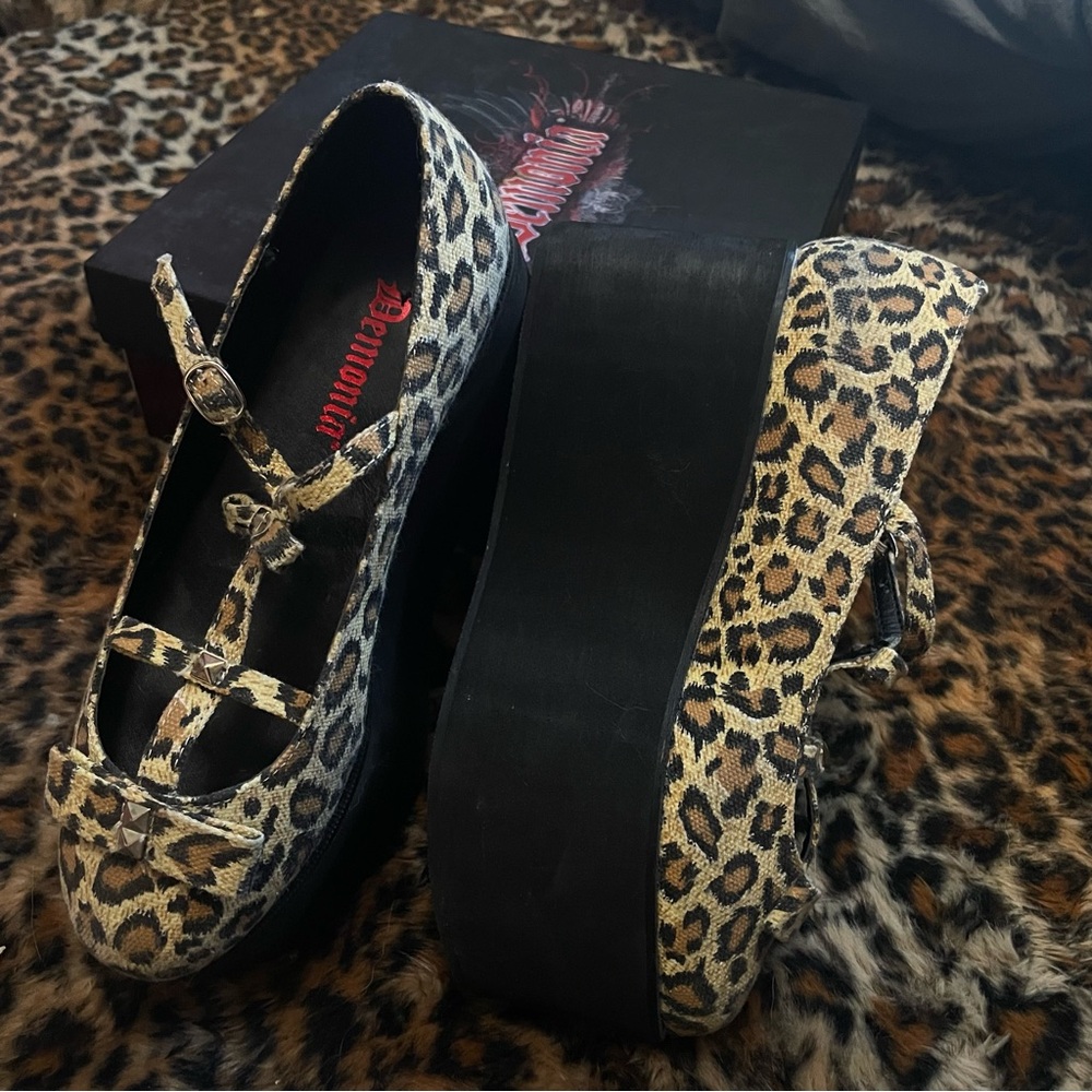 Demonia Platform Cheetah MaryJanes